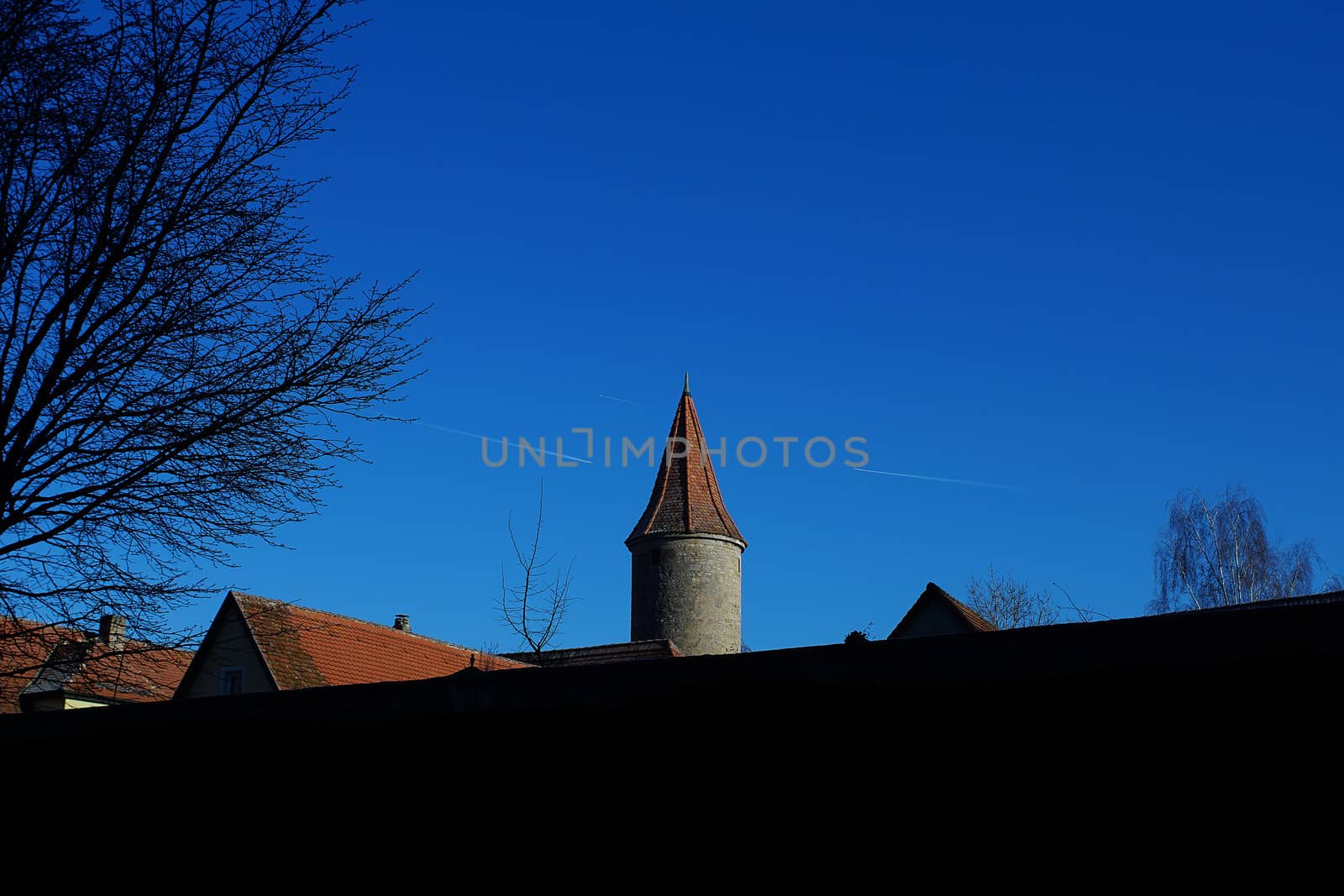 Rothenburg ob der Tauber, picturesque medieval historic town in Bavaria, Germany.