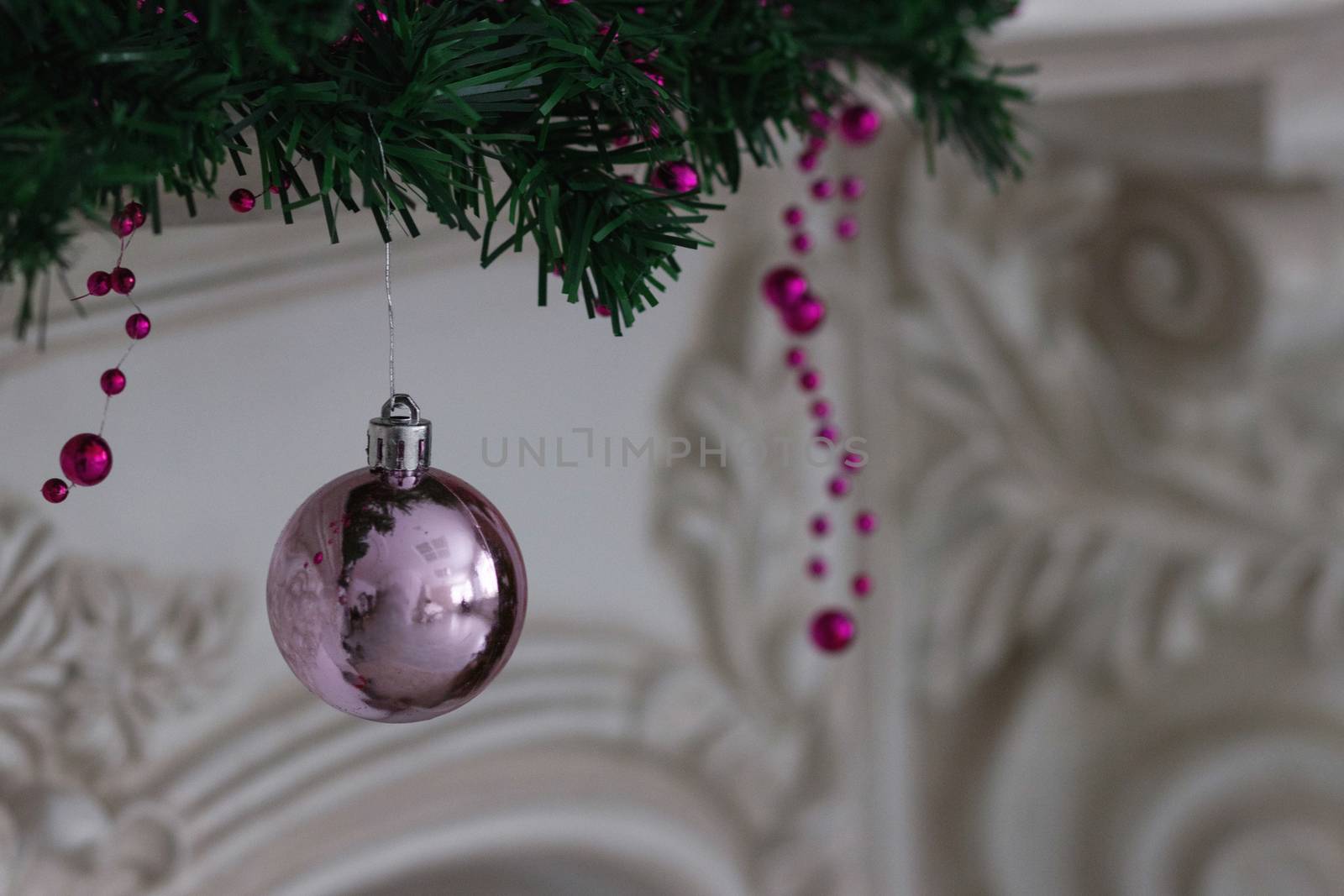 Christmas decorations on the branches fir. by 3KStudio