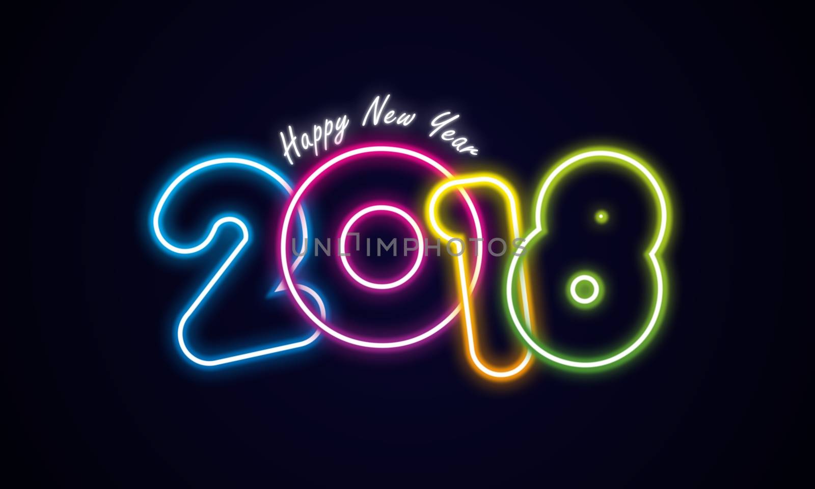 Happy new year 2018 celebration greeting card design