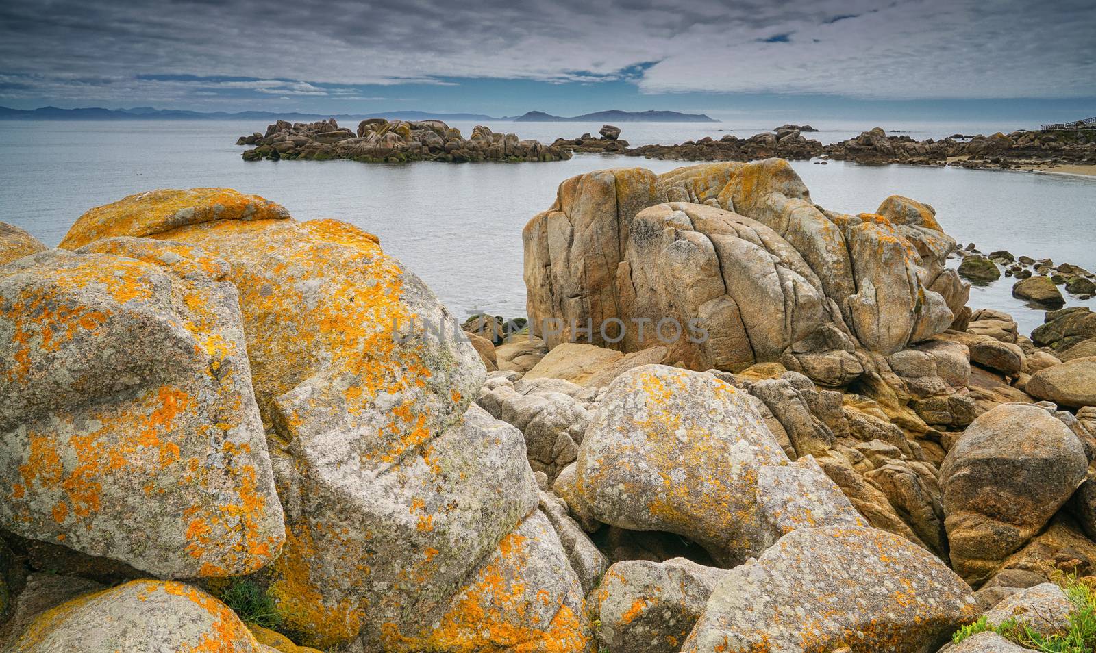 Beautiful landscape of Galicia, coastline close to O Grove, Spain, Europe