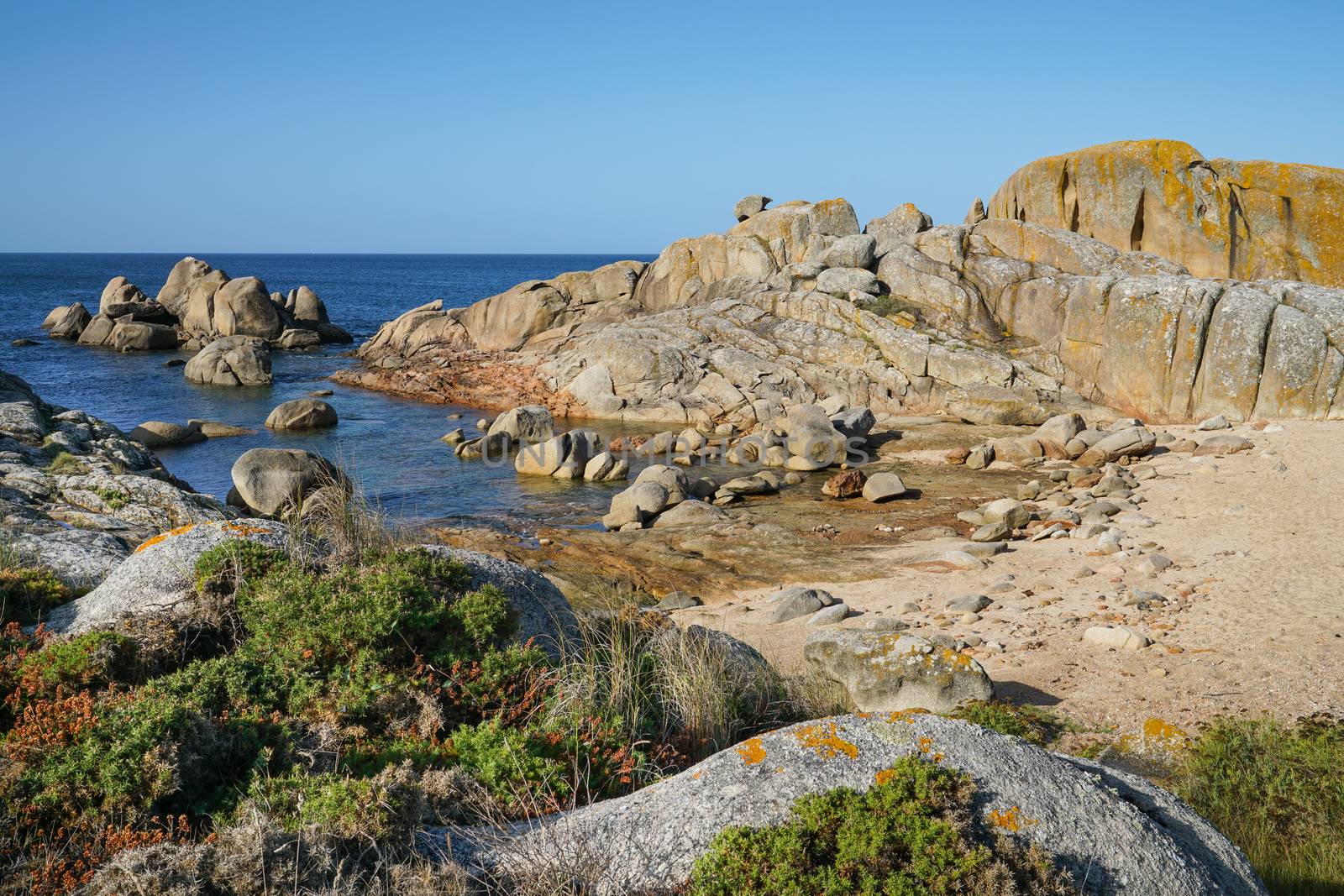 Beautiful landscape of Galicia, coastline close to O Grove, Spain, Europe