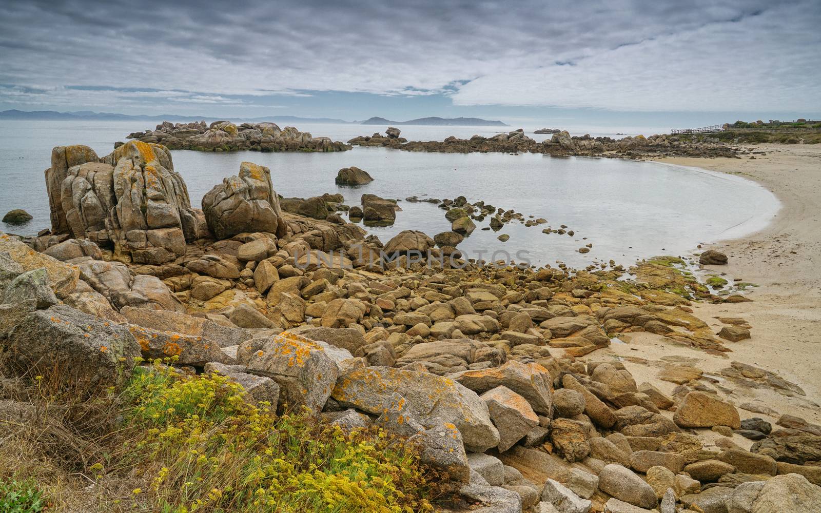 Beautiful landscape of Galicia, coastline close to O Grove, Spain, Europe