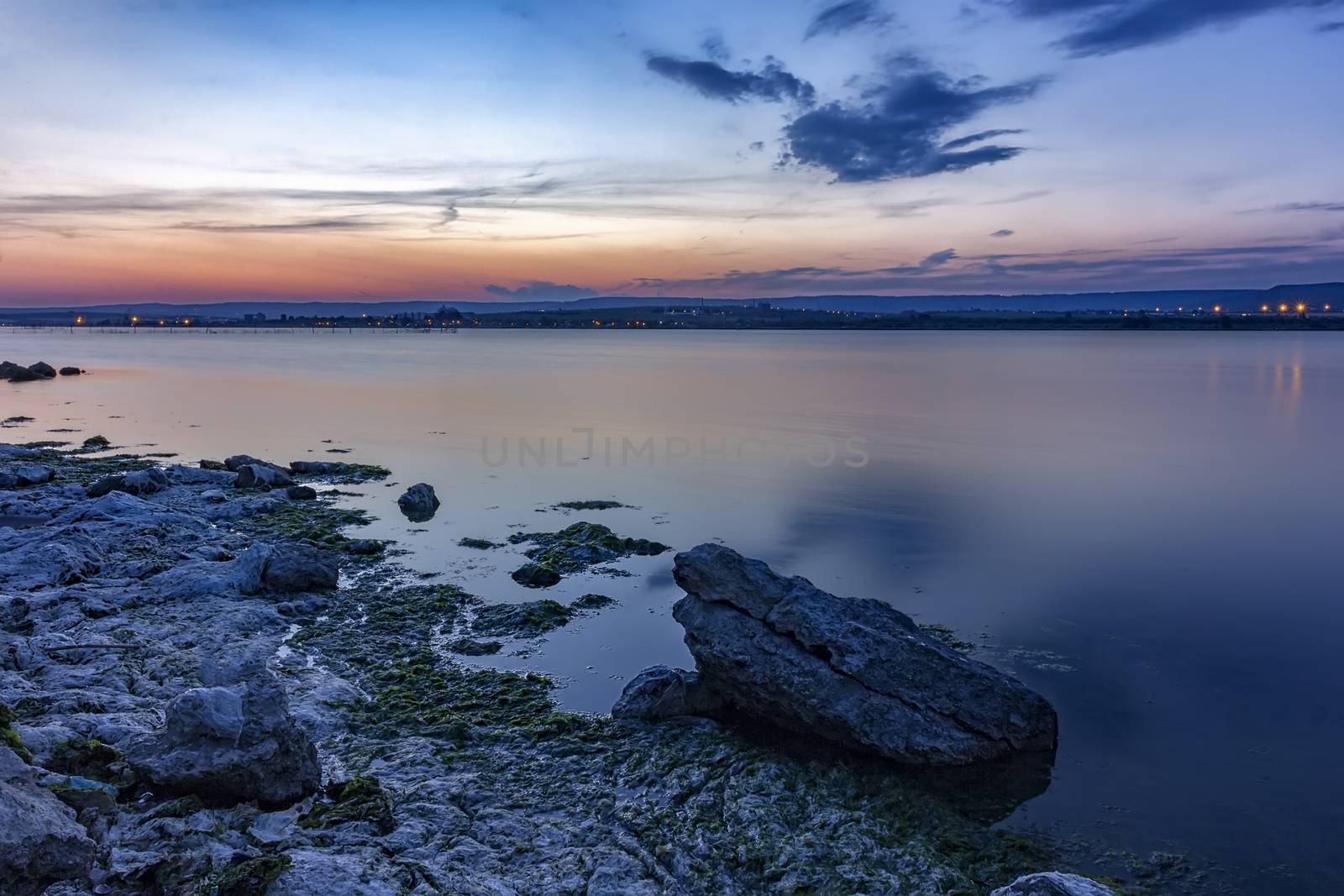 tranquility and calm long exposure sea after sunset