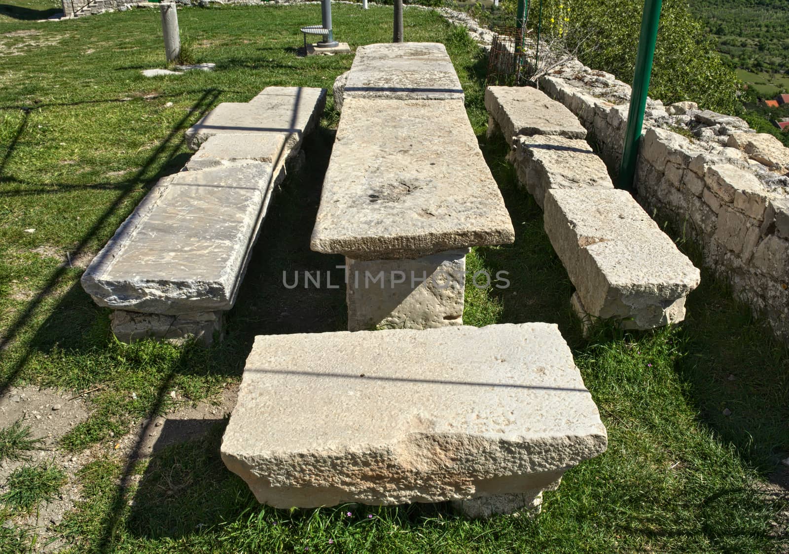 Stone table on Bribir fortress, Dalmatia by sheriffkule