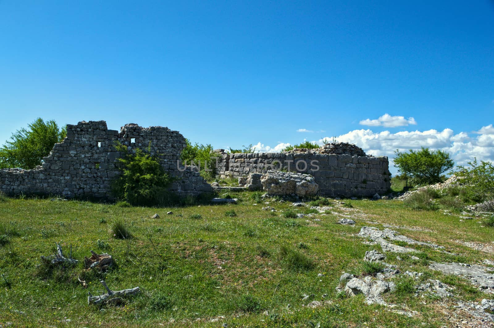 Remains of watch tower on Bribir fortress, Dalmatia