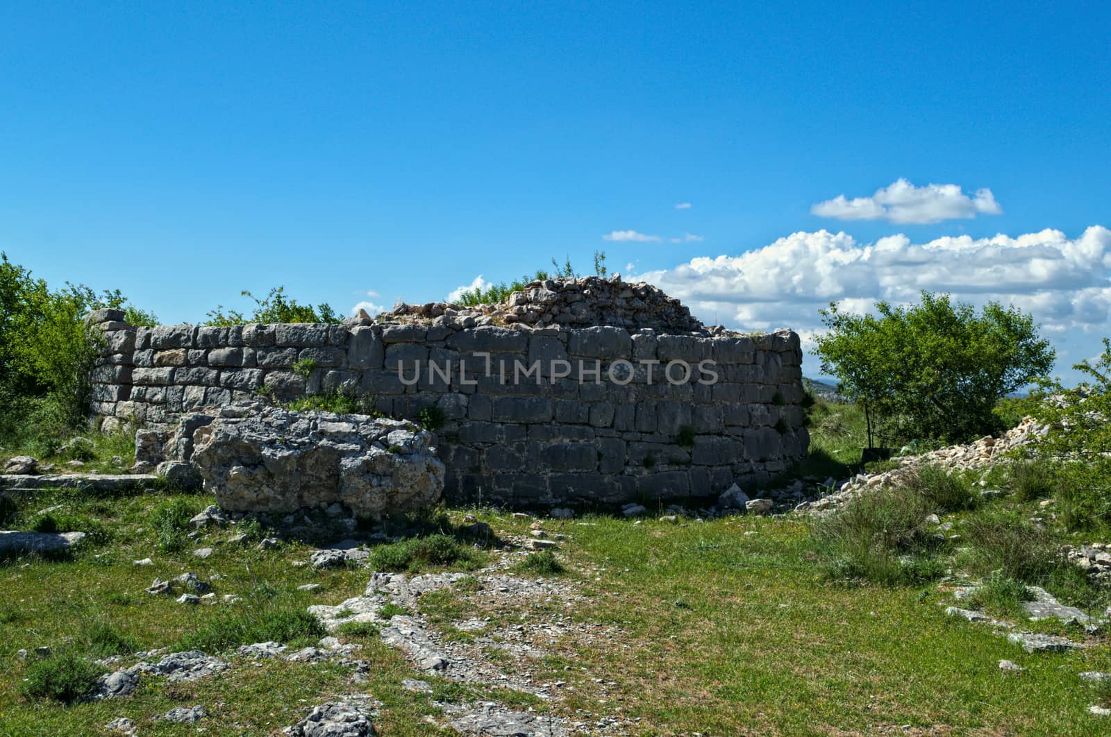 Remains of watch tower on Bribir fortress, Dalmatia