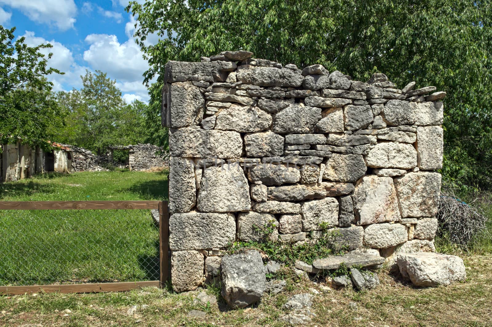 Remains of house stone wall in Dalmatia