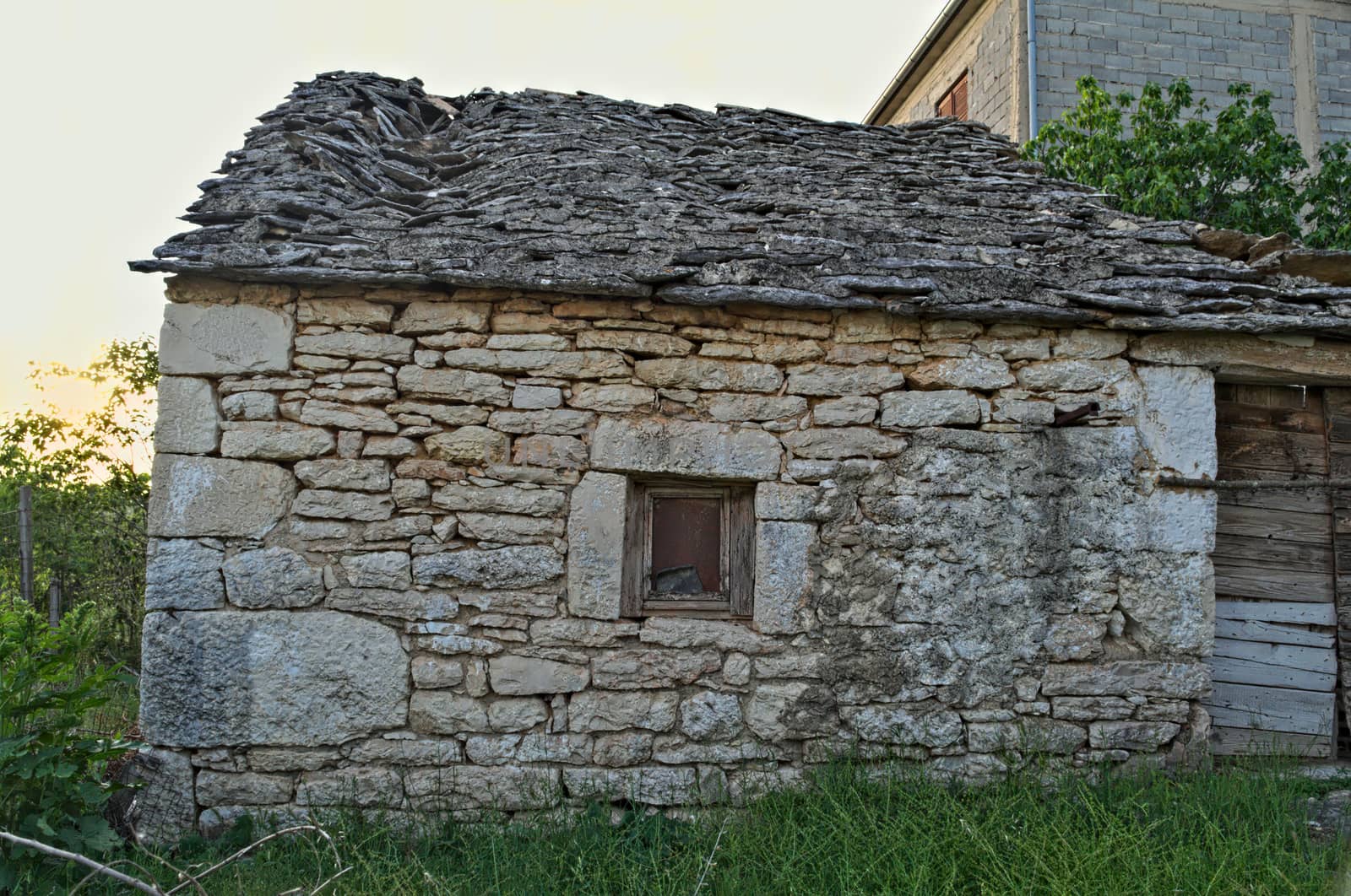 Mediterranean style stone house in Dalmatia, abandoned