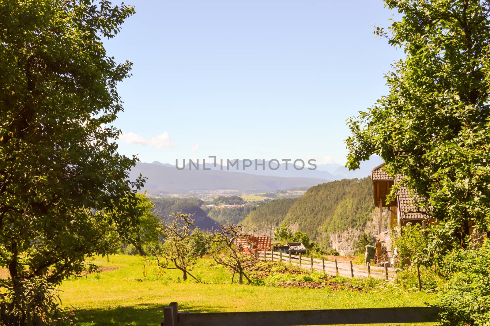 View of a valley in Alto Adige on the South Tyrol in Italy