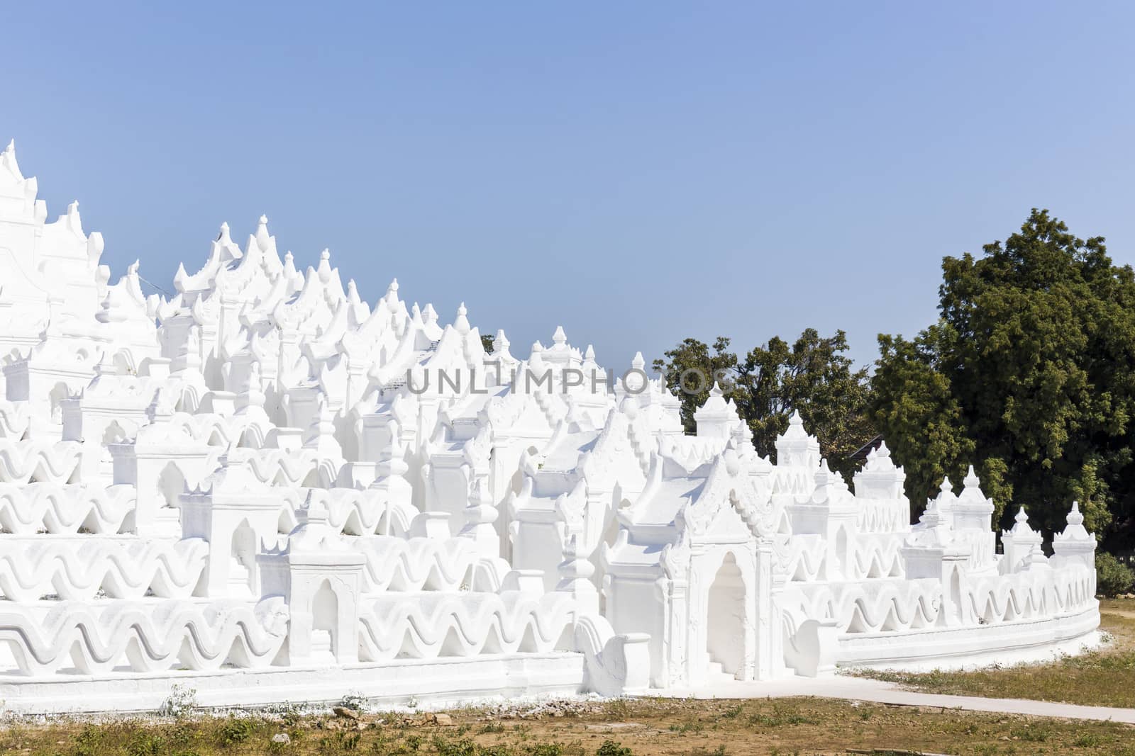 Hsinbyume white pagoda in the Mingun village, Myanmar