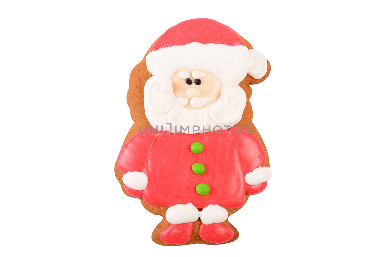 Gingerbread Santa Claus isolated on white by SvetaVo
