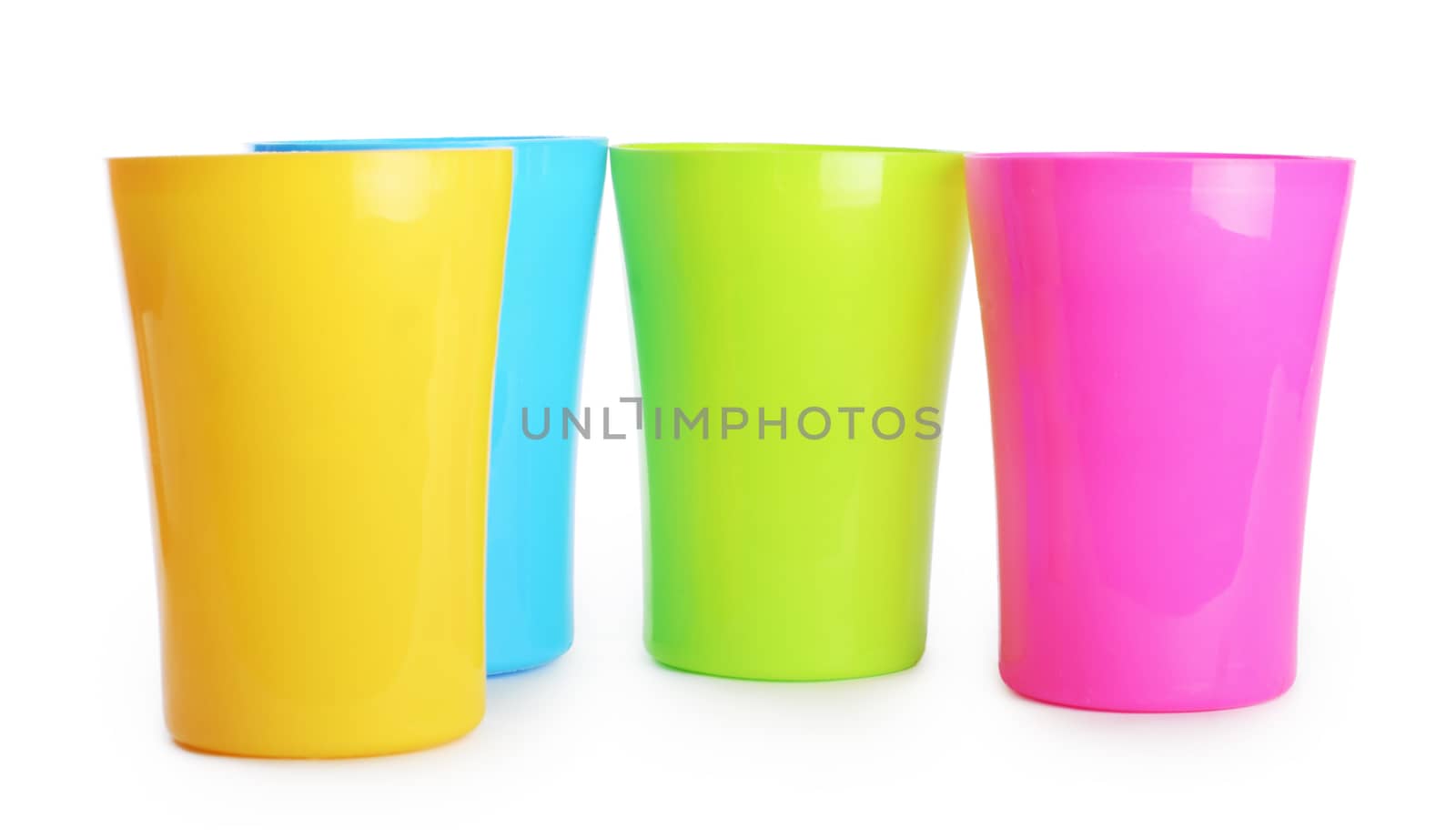 Plastic cups isolated on white background by SvetaVo