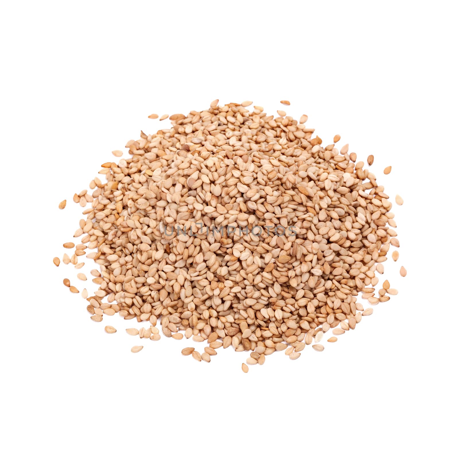 Pile of sesame. Sesame seeds isolated on white by ivo_13