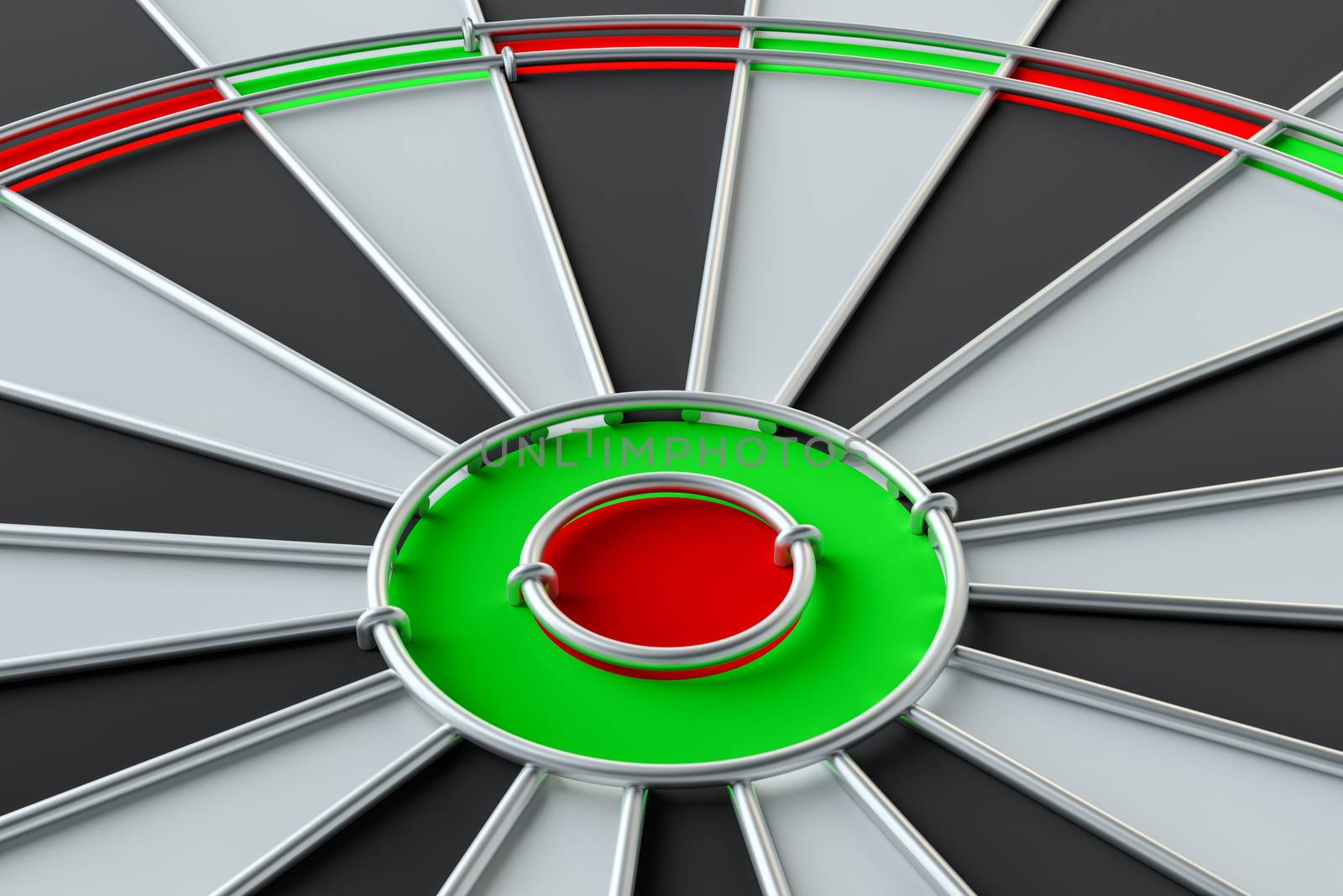 Dart board, isolated on white background . 3d illustration