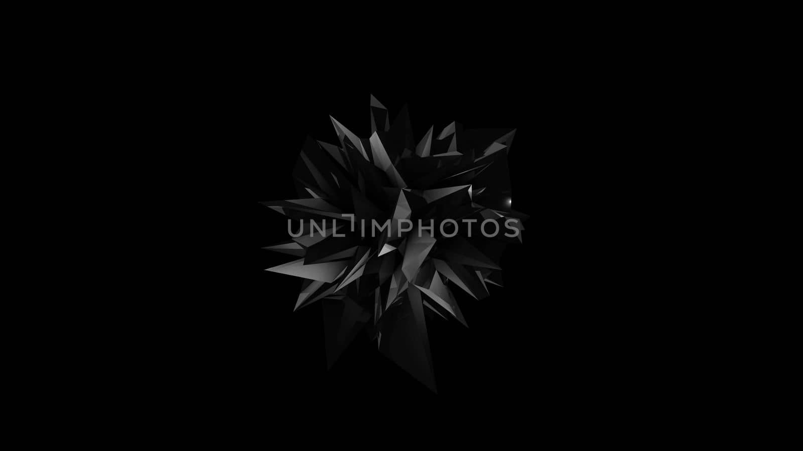 Abstract black fractal geometric element. Seamless loop