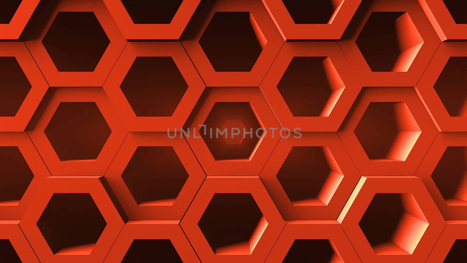 Abstract background with honeycomb. Digital backdrop. 3d rendering