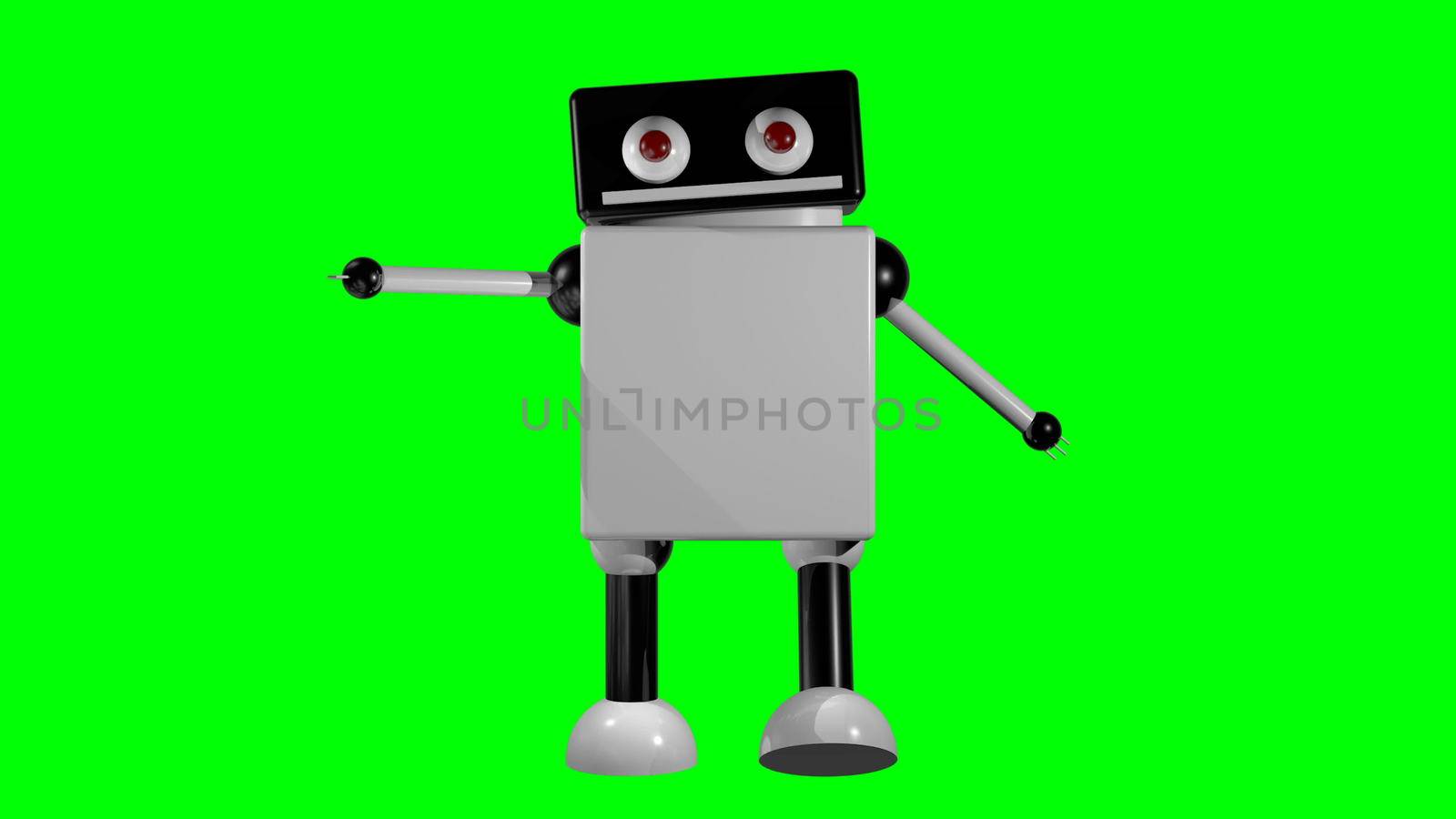 Walking robot on isolated background. 3D rendering.