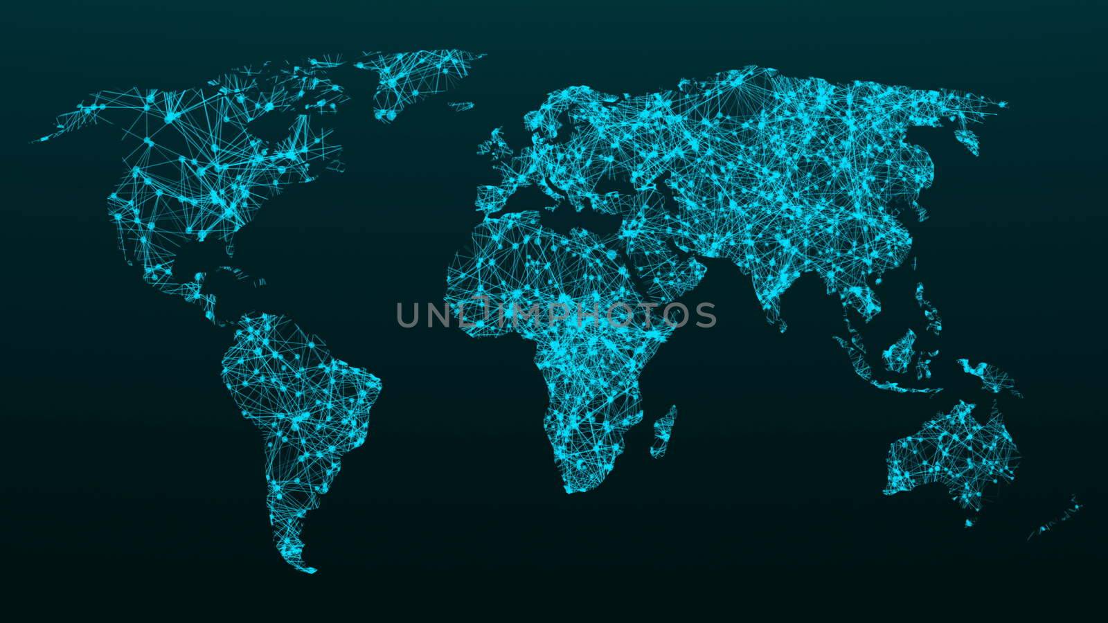 World map network. Connection dots background by nolimit046