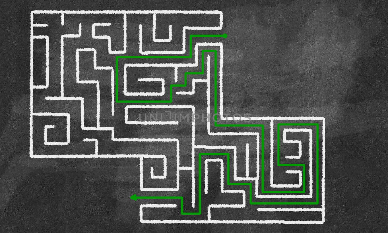 Conceptual image with hand drawn labyrinth pattern
