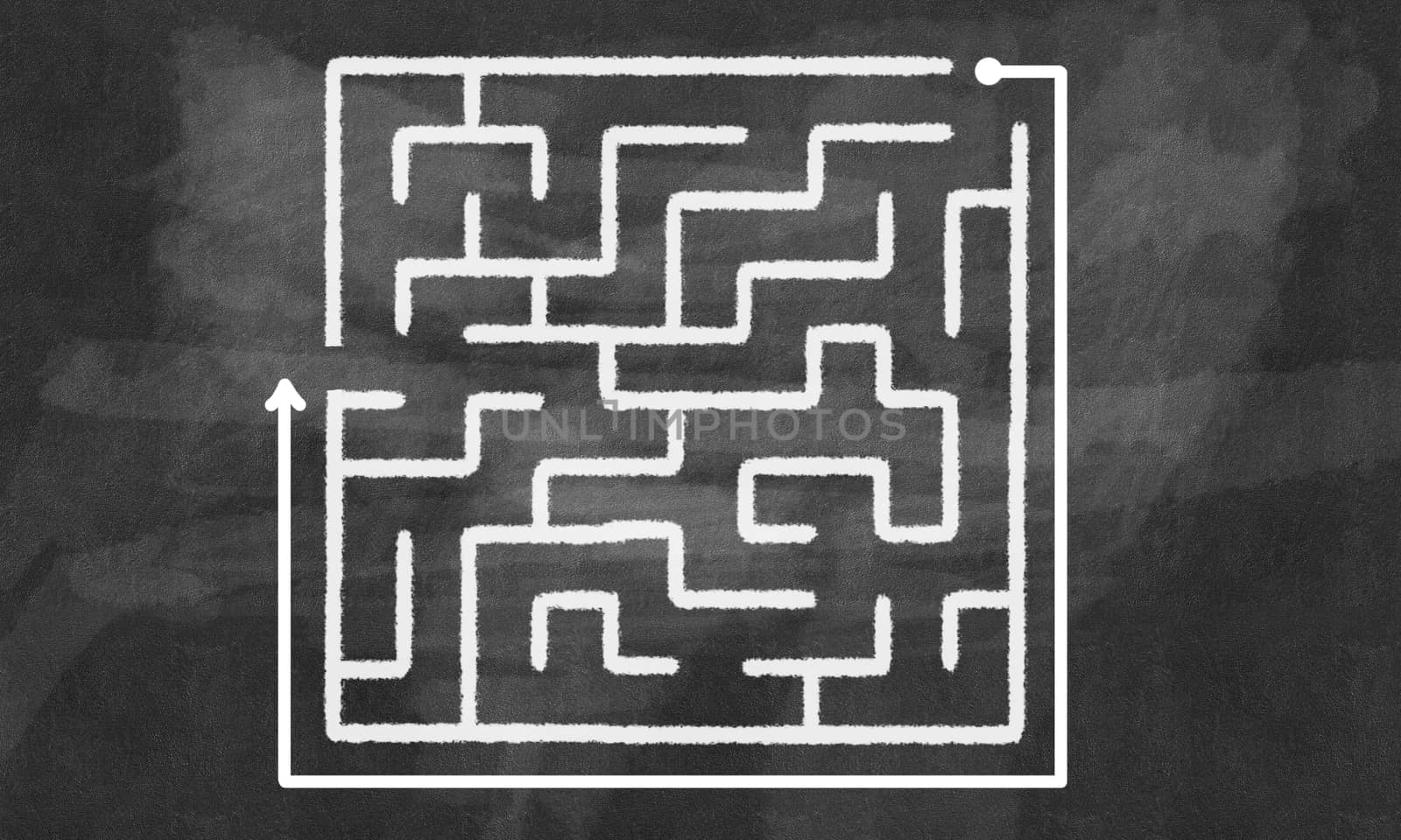 Conceptual image with hand drawn labyrinth pattern
