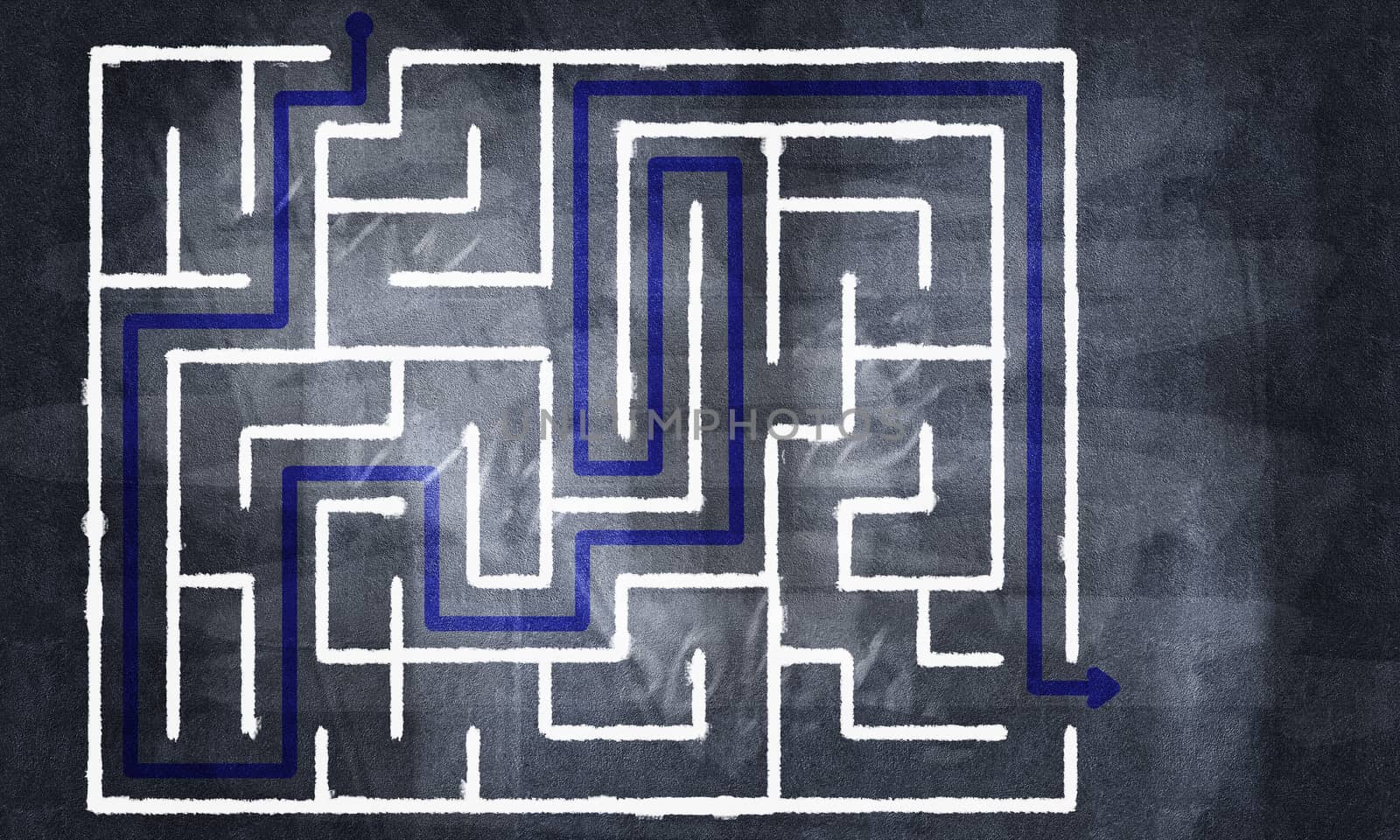 Conceptual image with hand drawn labyrinth pattern