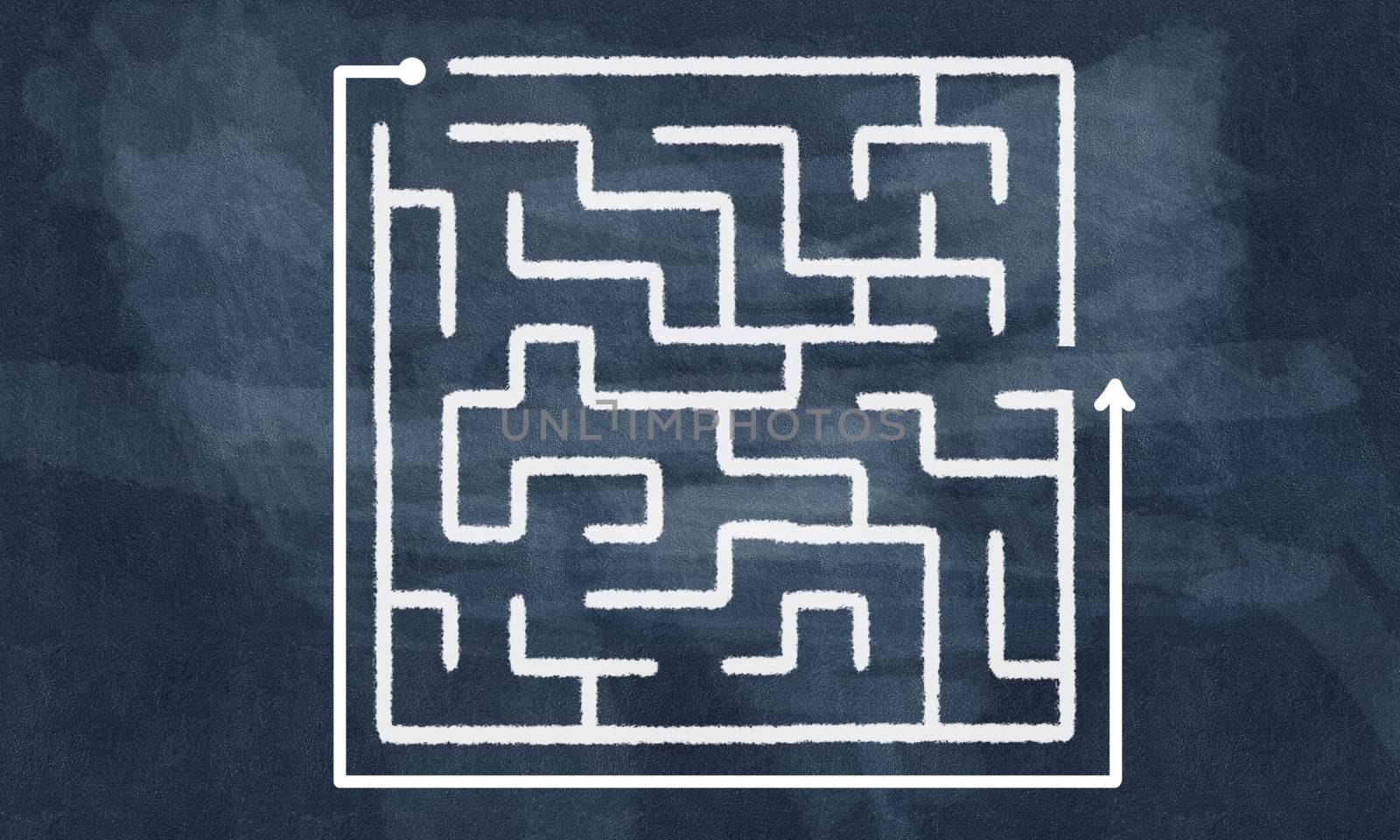 Conceptual image with hand drawn labyrinth pattern