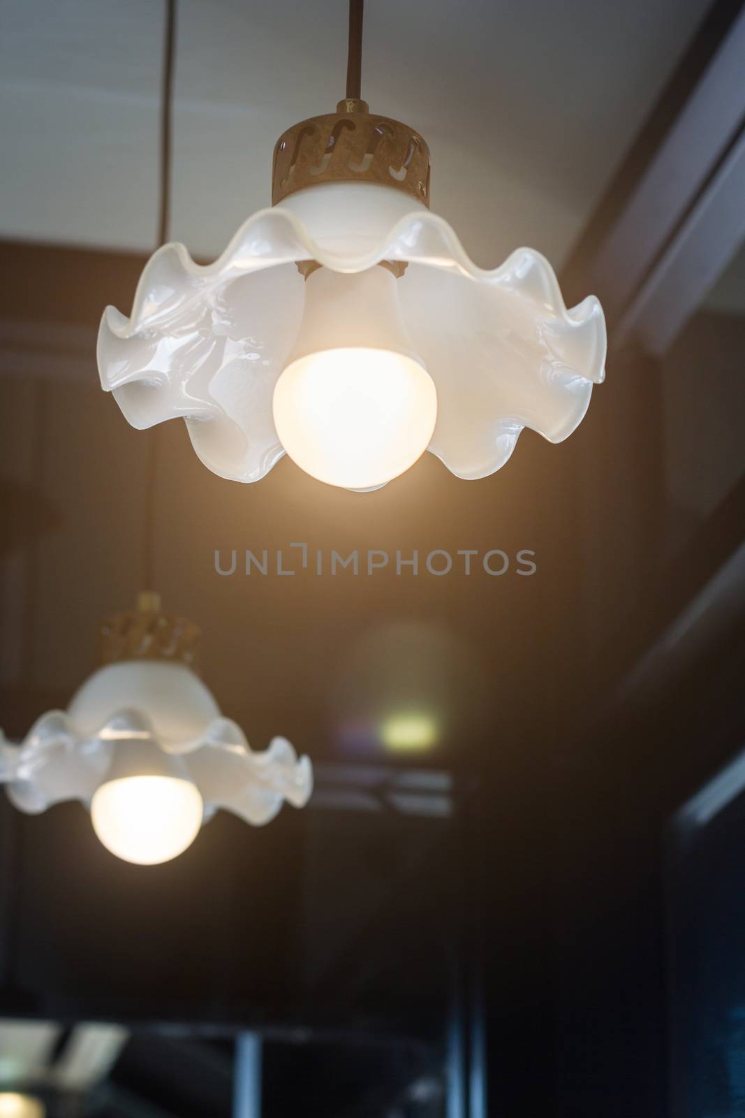 vintage lamp decorative in home, lamp in modern style, warm tone by rakoptonLPN