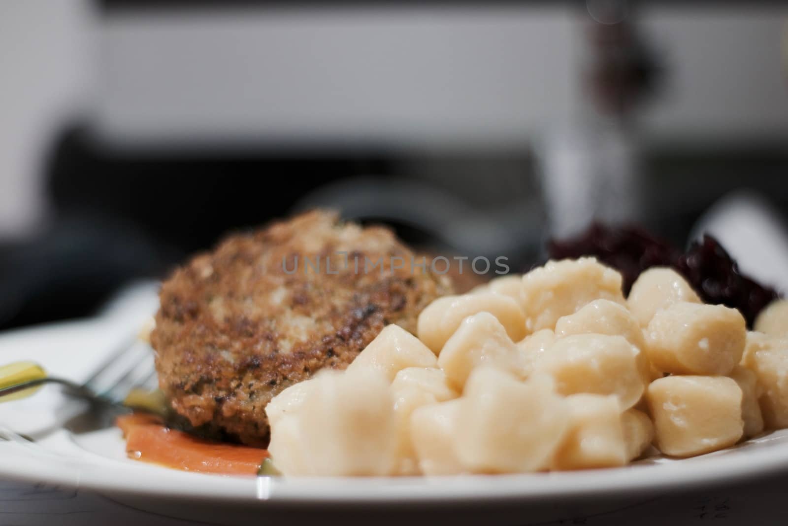 Delicious and fresh lunch in the kitchen. Home food concept.