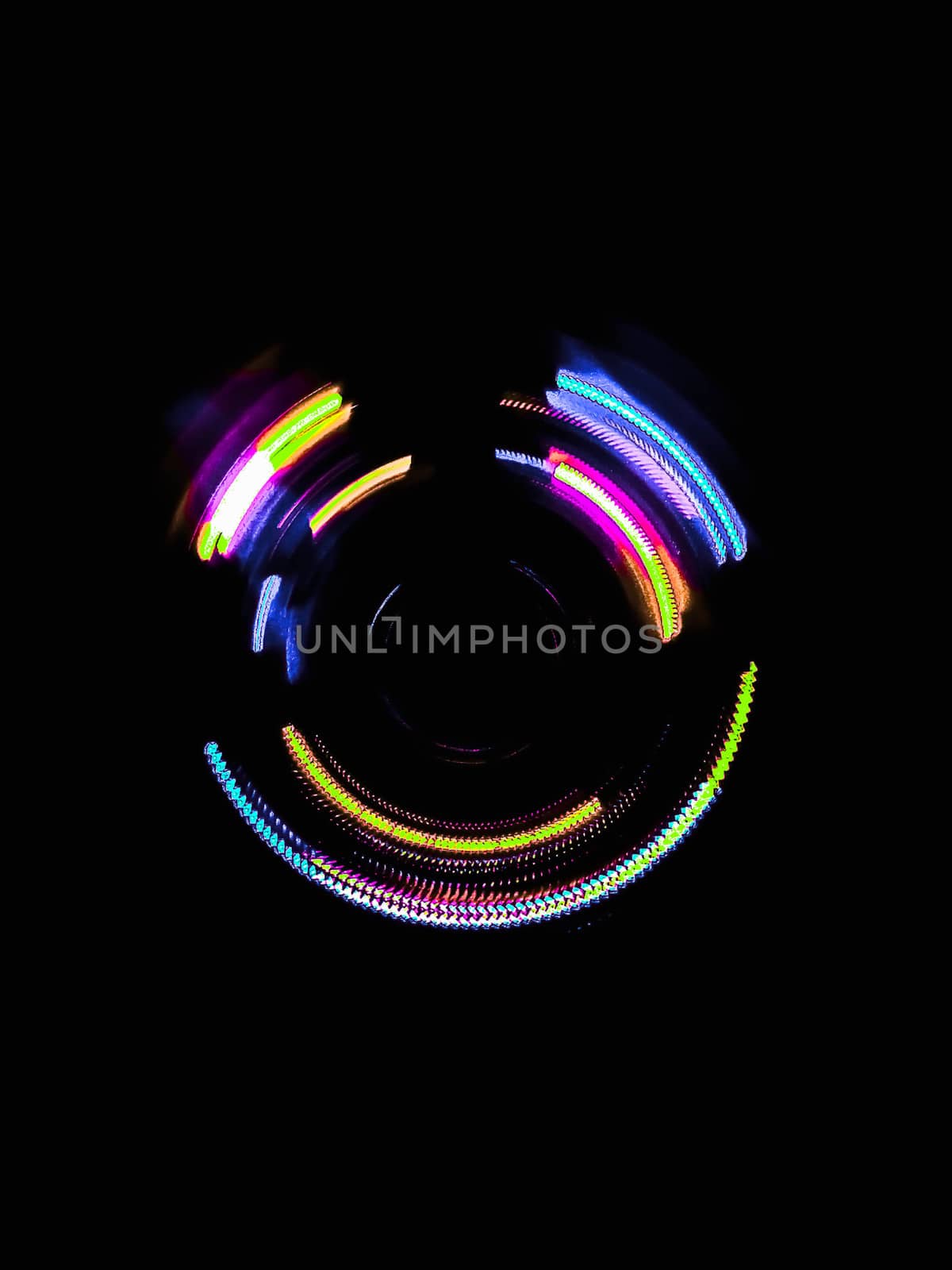 Colorful circle light wave  in dark background