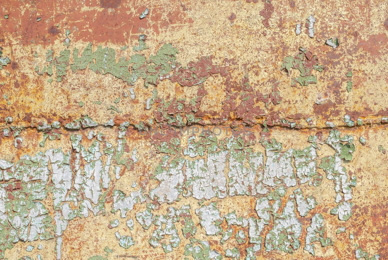 surface of rusty iron with remnants of old paint, chipped paint, beige texture, background by uvisni