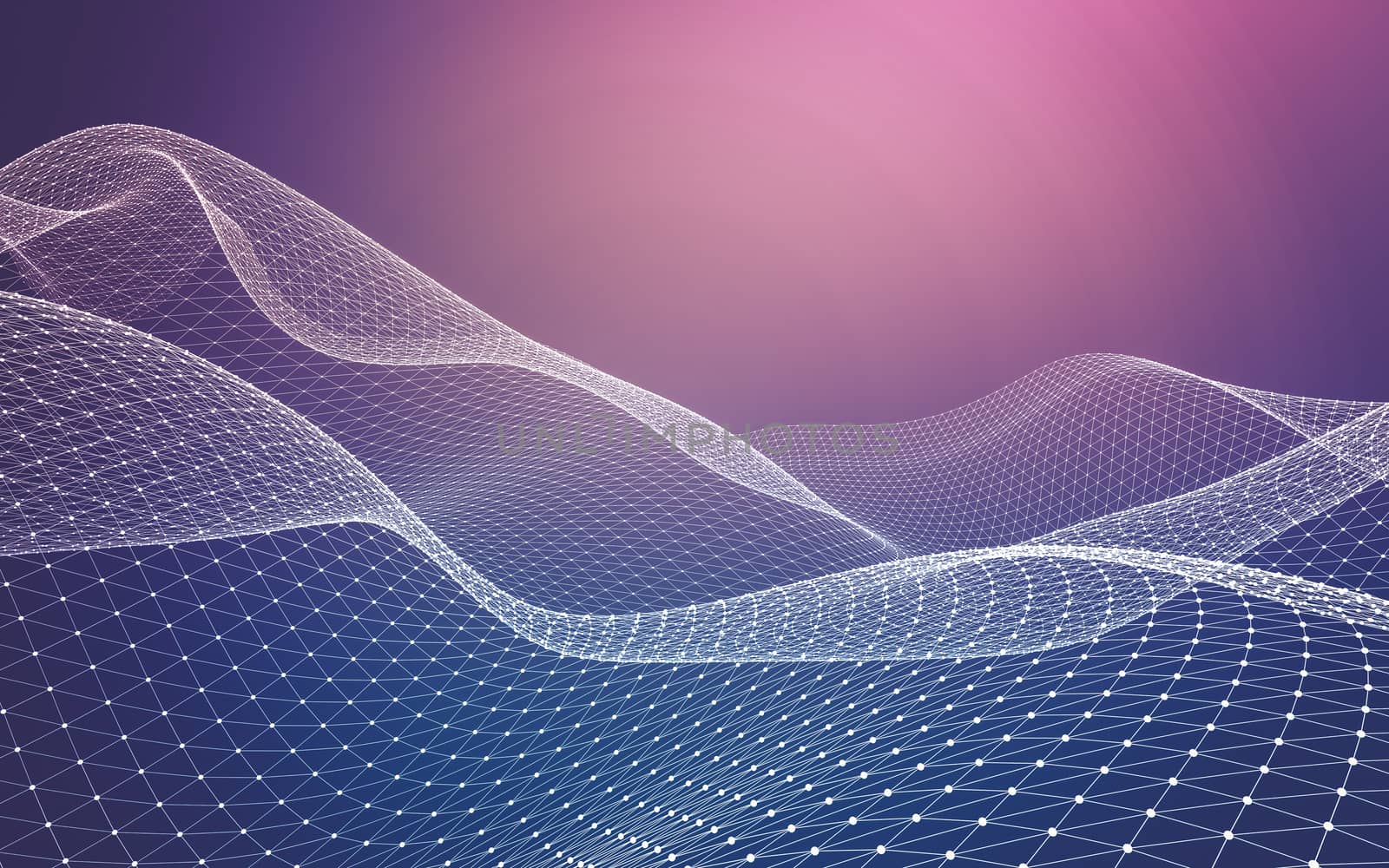 Abstract polygonal space low poly dark background with connecting dots and lines. Connection structure. 3d rendering