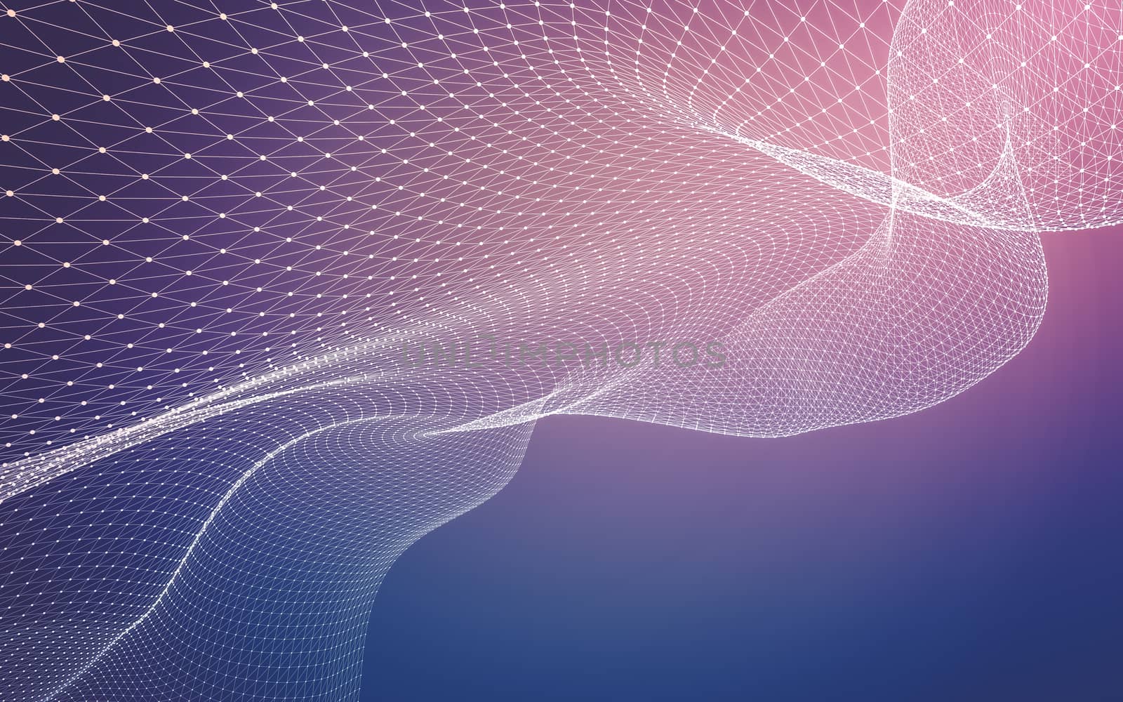 Abstract polygonal space low poly dark background with connecting dots and lines. Connection structure. 3d rendering