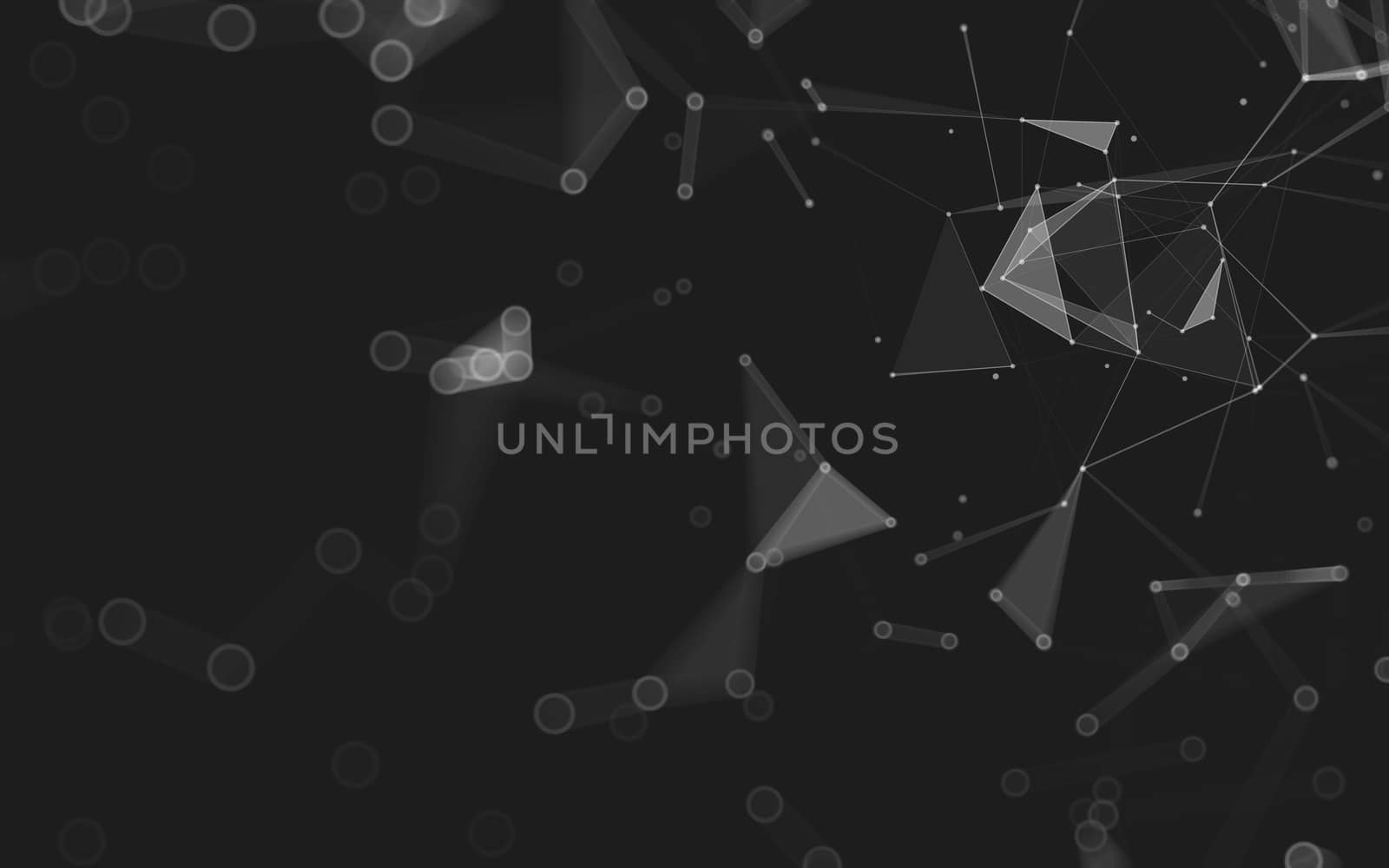 Abstract polygonal space low poly dark background with connecting dots and lines. Connection structure. 3d rendering