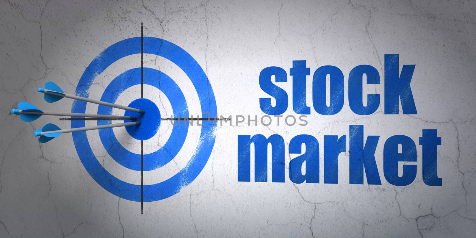 Finance concept: target and Stock Market on wall background by maxkabakov