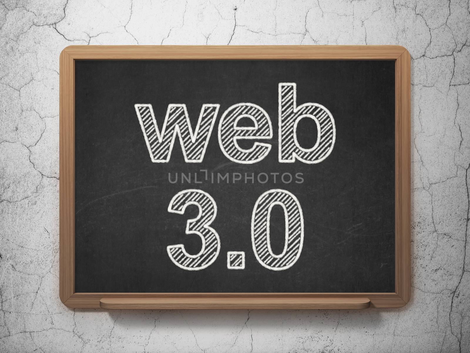 Web development concept: Web 3.0 on chalkboard background by maxkabakov