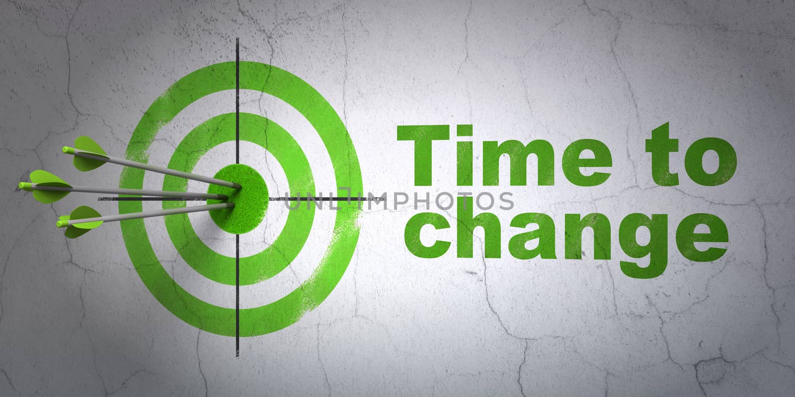 Time concept: target and Time to Change on wall background by maxkabakov