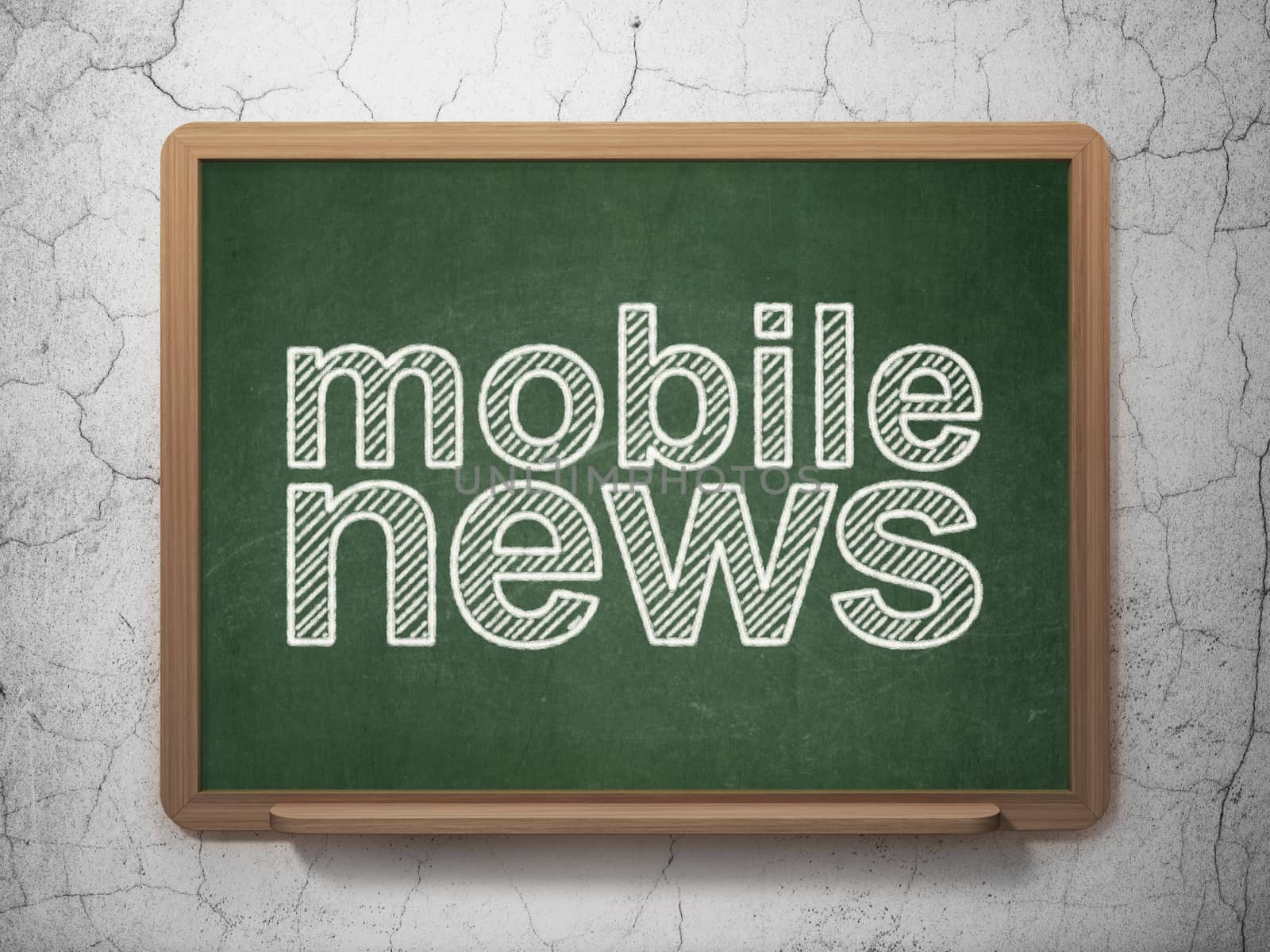 News concept: Mobile News on chalkboard background by maxkabakov