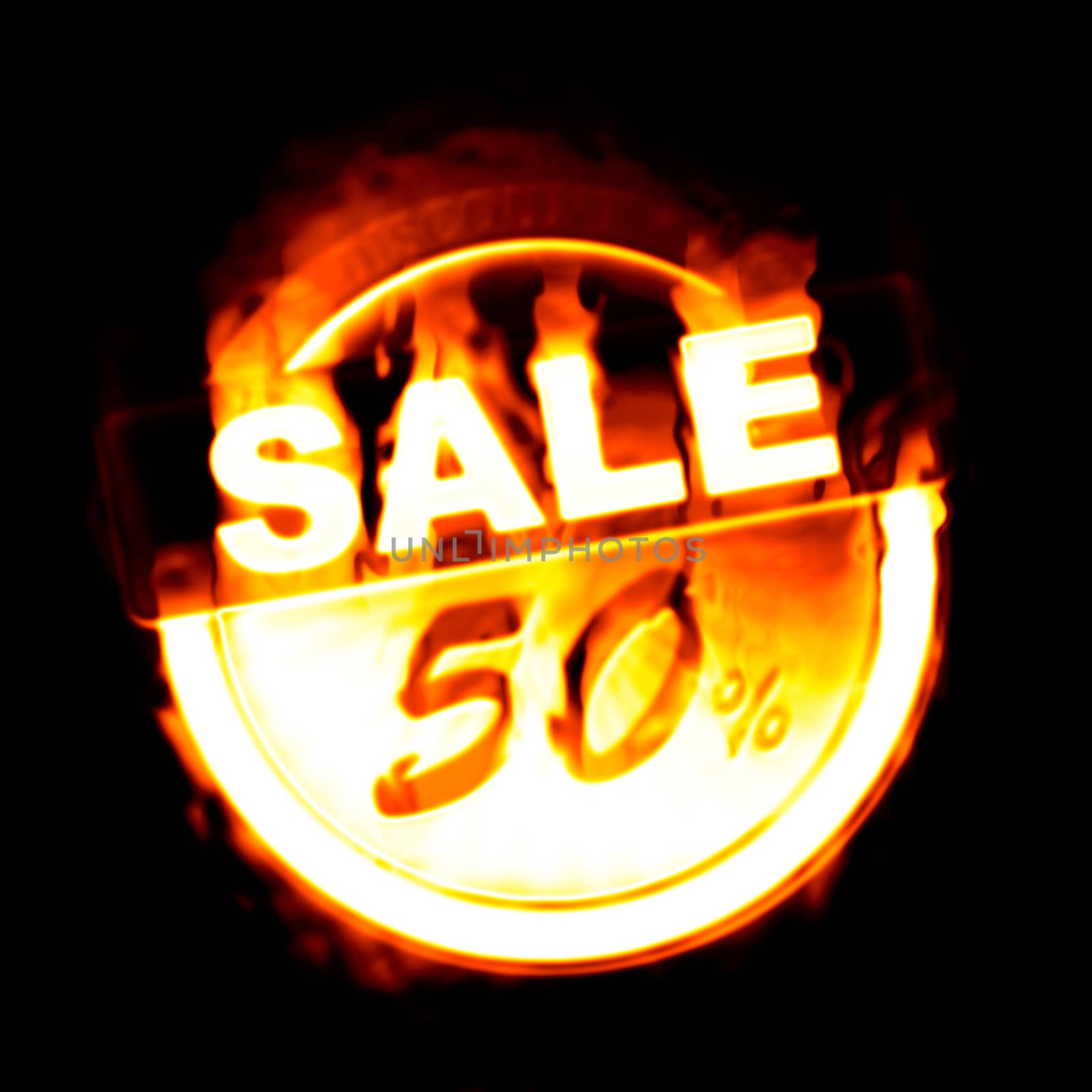 An illustration of a fire sale 50%