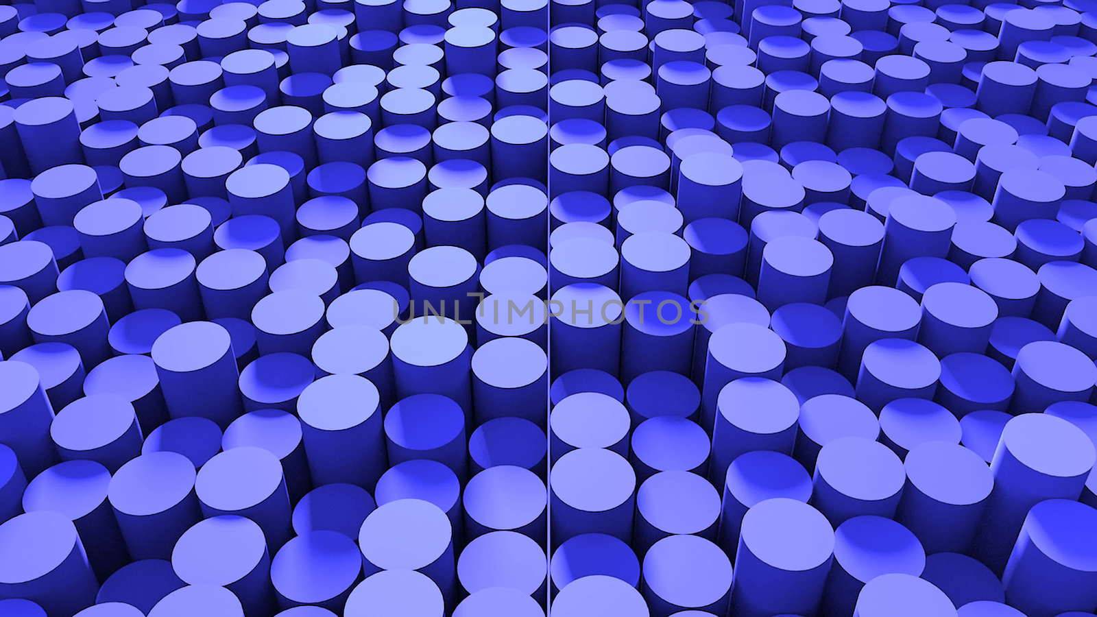 Abstract background with cylinders. Digital illustration. 3d rendering