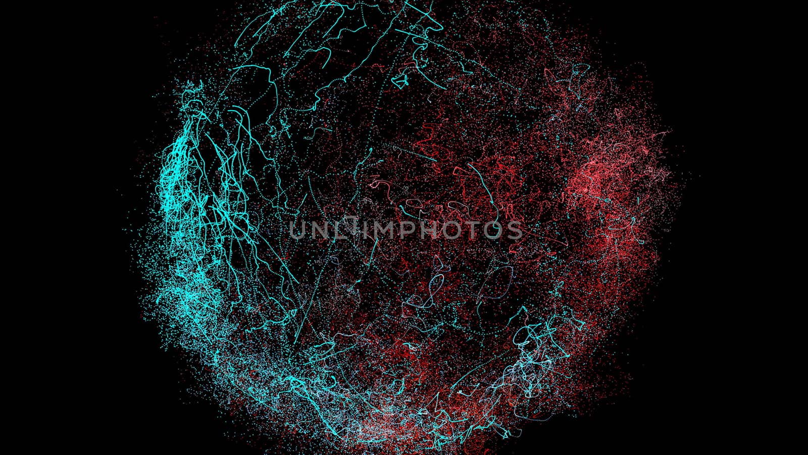 Abstract background with trail sphere. 3d rendering