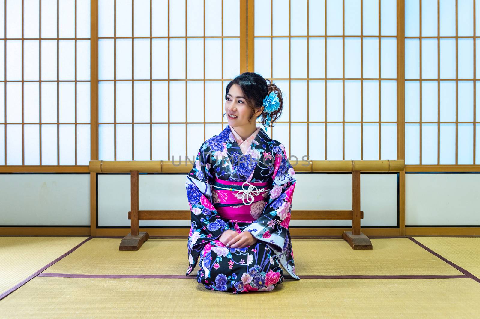 Asian woman wearing japanese traditional kimono in Japan. by gutarphotoghaphy