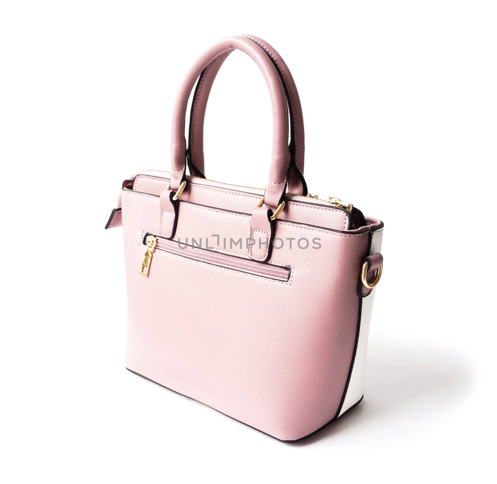 Pink woman bag on white background, fashion and accessories concept