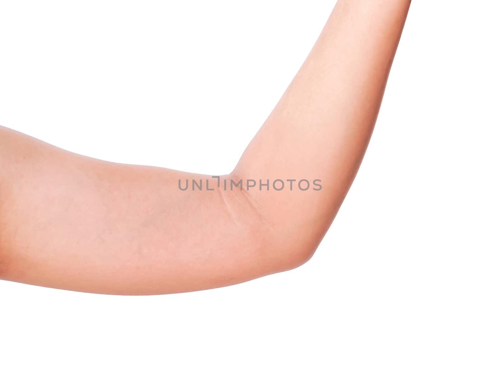 Closeup woman arm on white background, health care and medical c by pt.pongsak@gmail.com