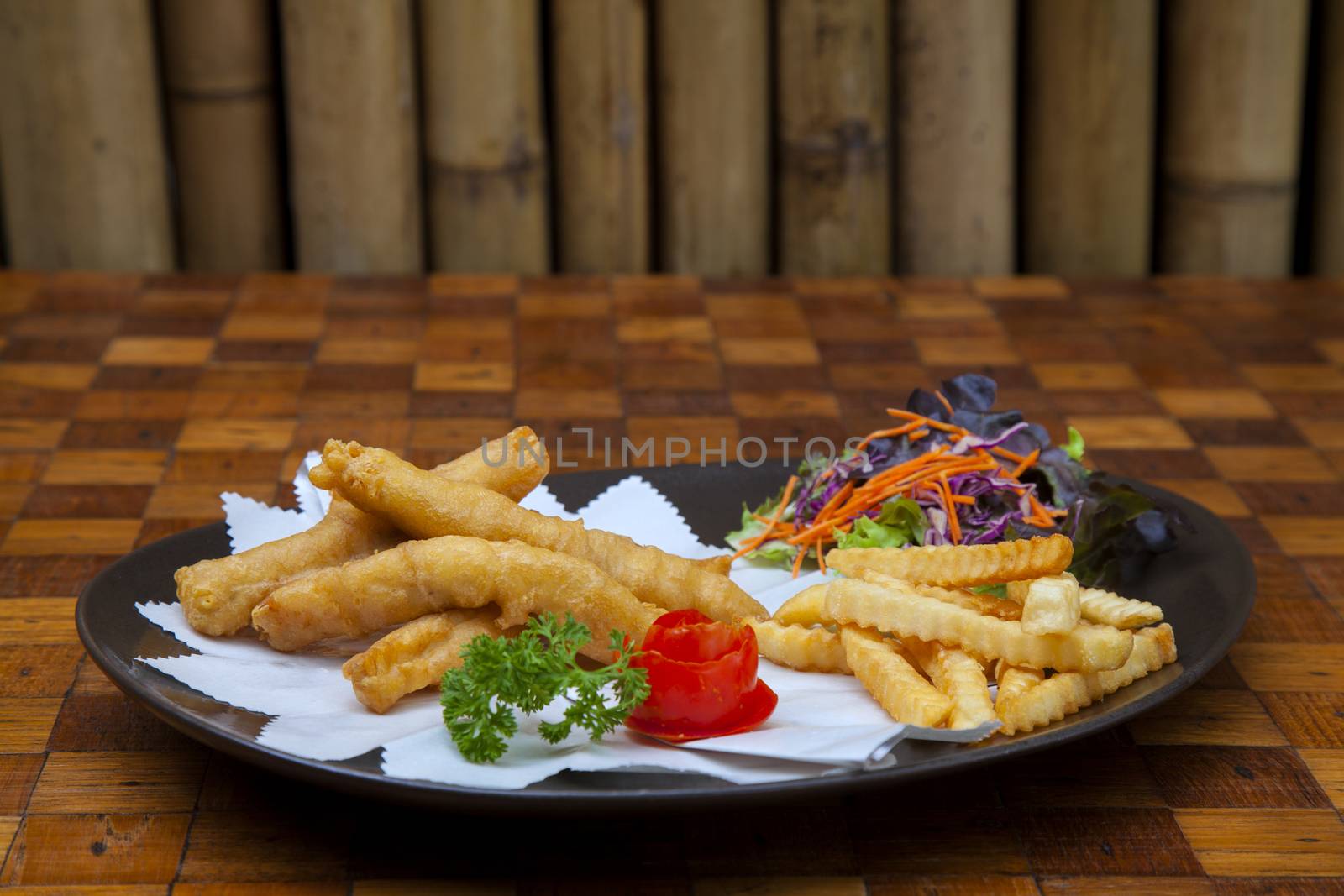  Mahi fish and chips with French fries  by jee1999