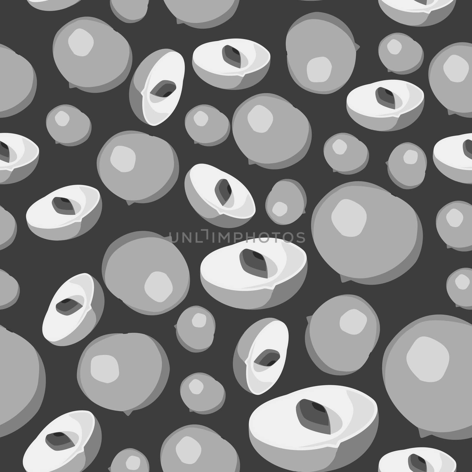 Abstract seamless background design cloth texture with abui fruit elements. Creative endless fabric pattern with shapes of small Pouteria caimito. Simple soft graphic tile images for wallpaper or textile.