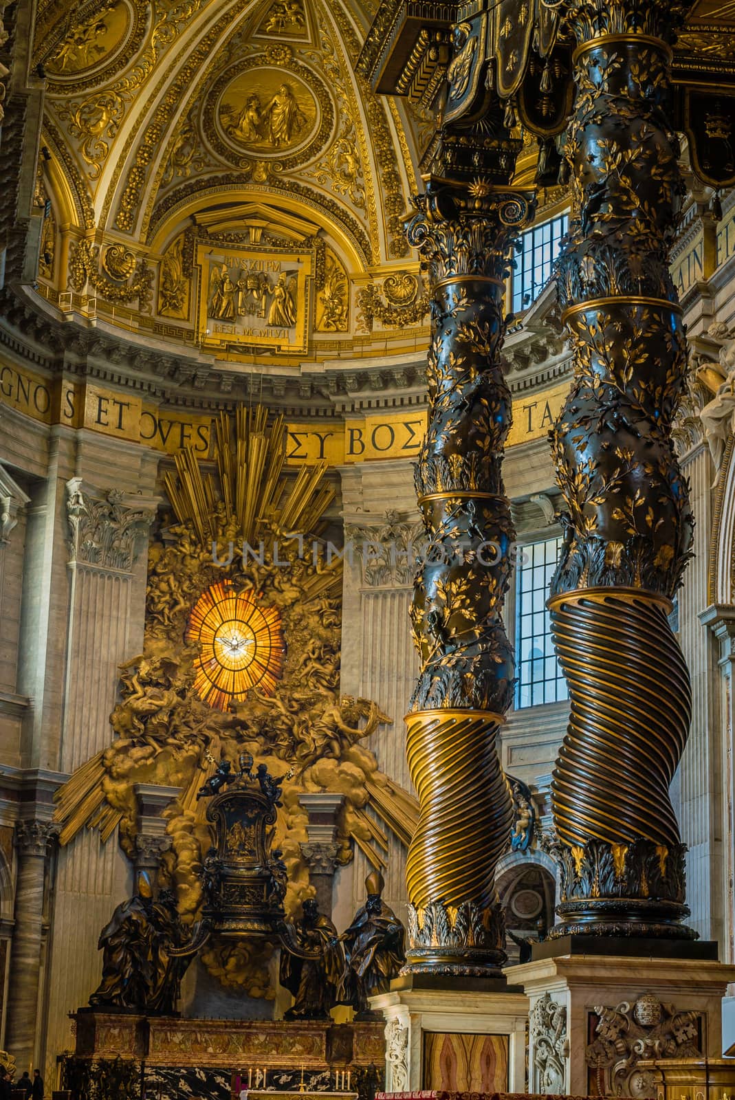 Saint Peter basilica seen from inside in Rome