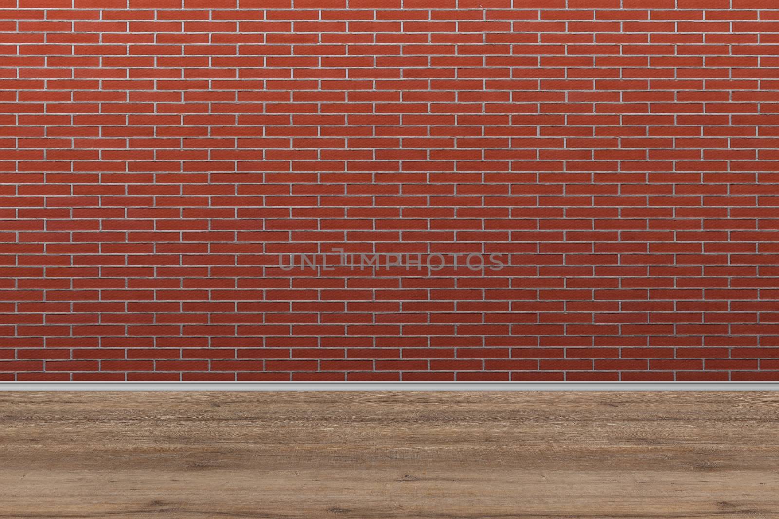 old brick wall with old wooden floor, old room background