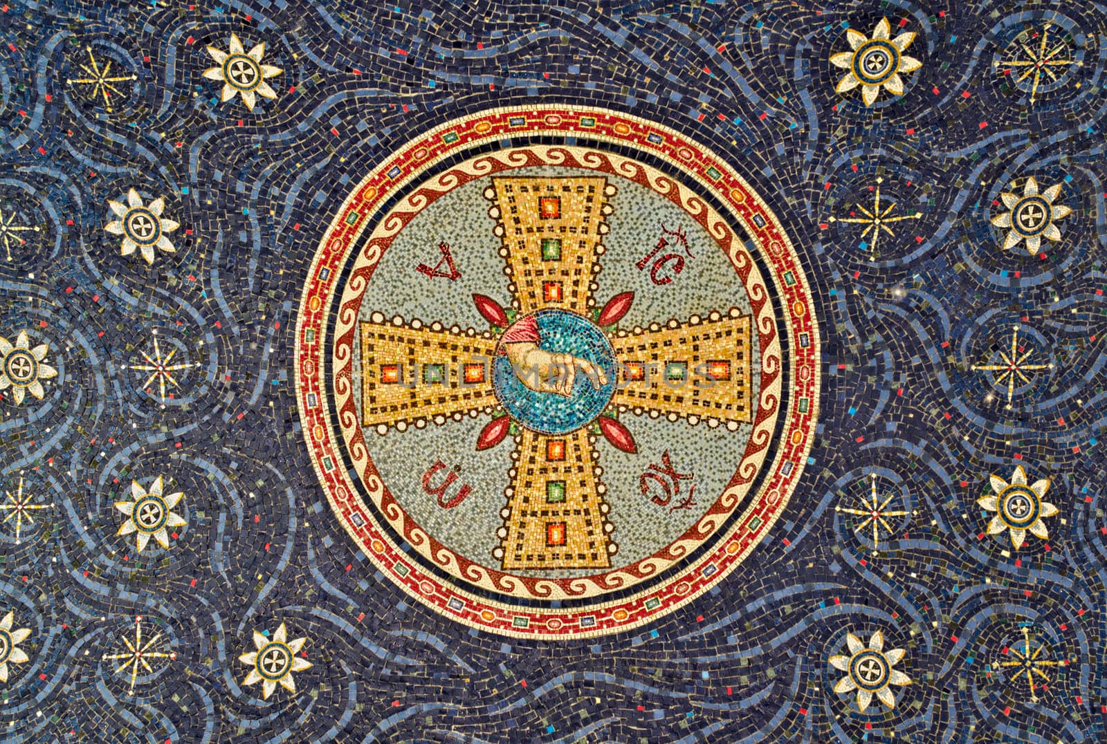 Mosaic on sealing of monastery Kac, Serbia by sheriffkule