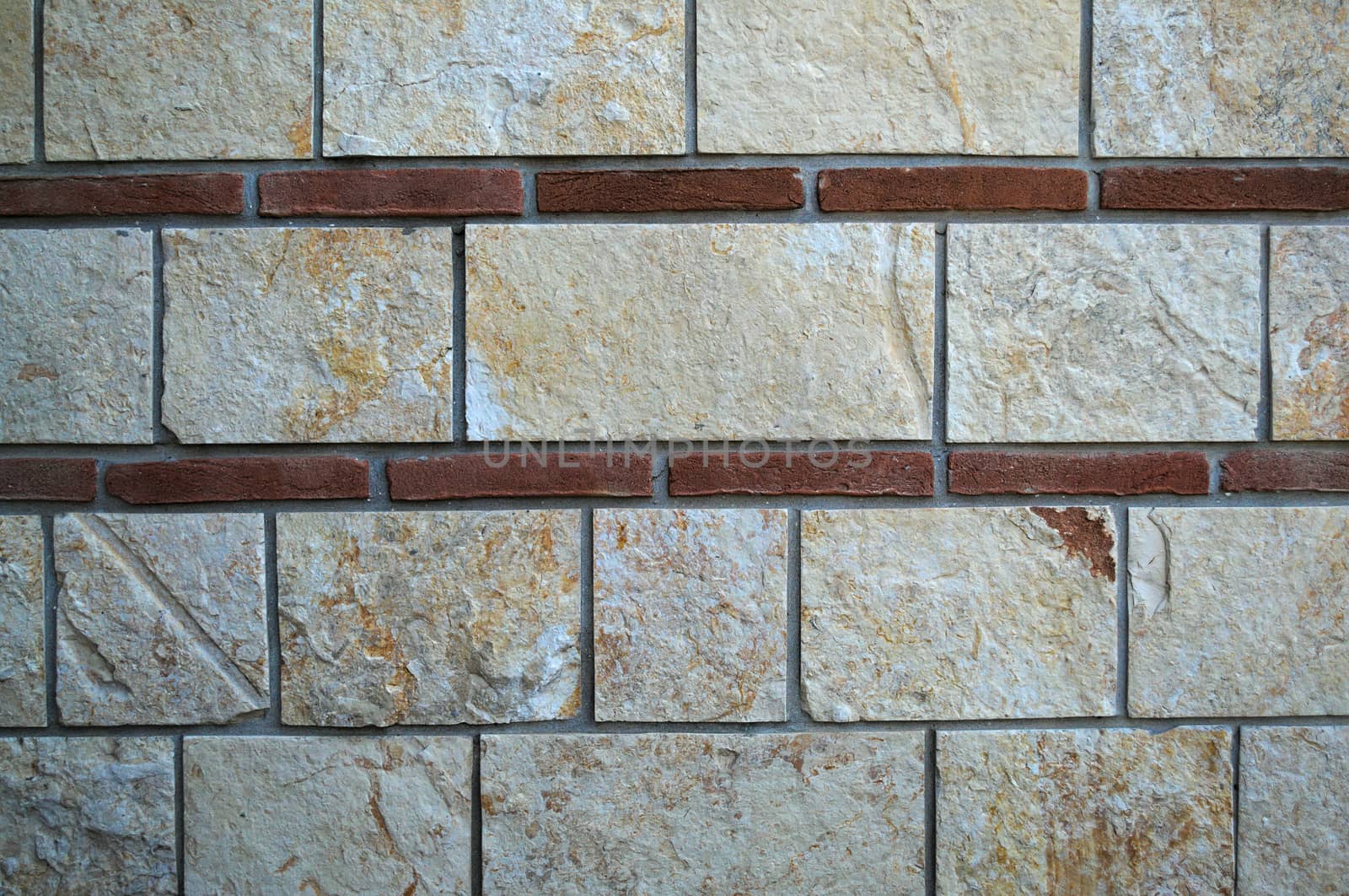 Decorated bricks wall on serbian monastery, close up by sheriffkule