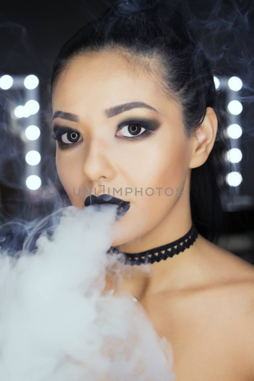 Portrait of girl in a hookah. with the smoke one more view by 3KStudio